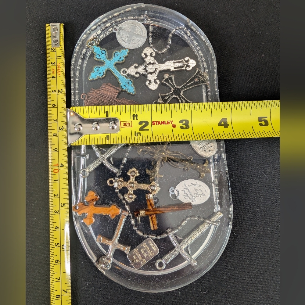 Handmade Jewelry Tray With Crosses - Decorative Vanity Storage - Picture 7 of 7